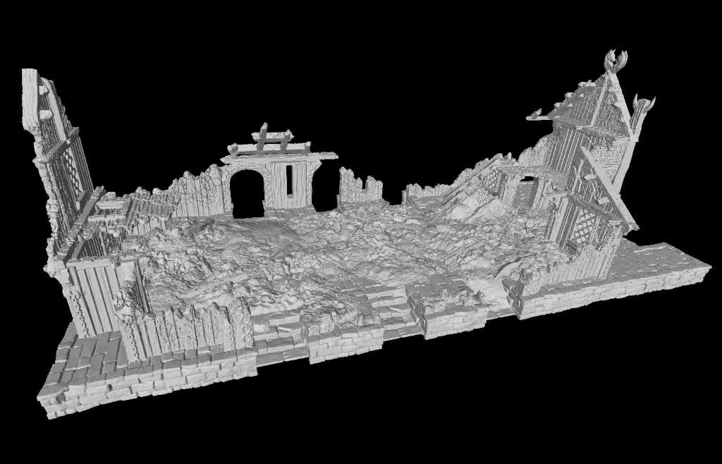 Grande salle en ruine