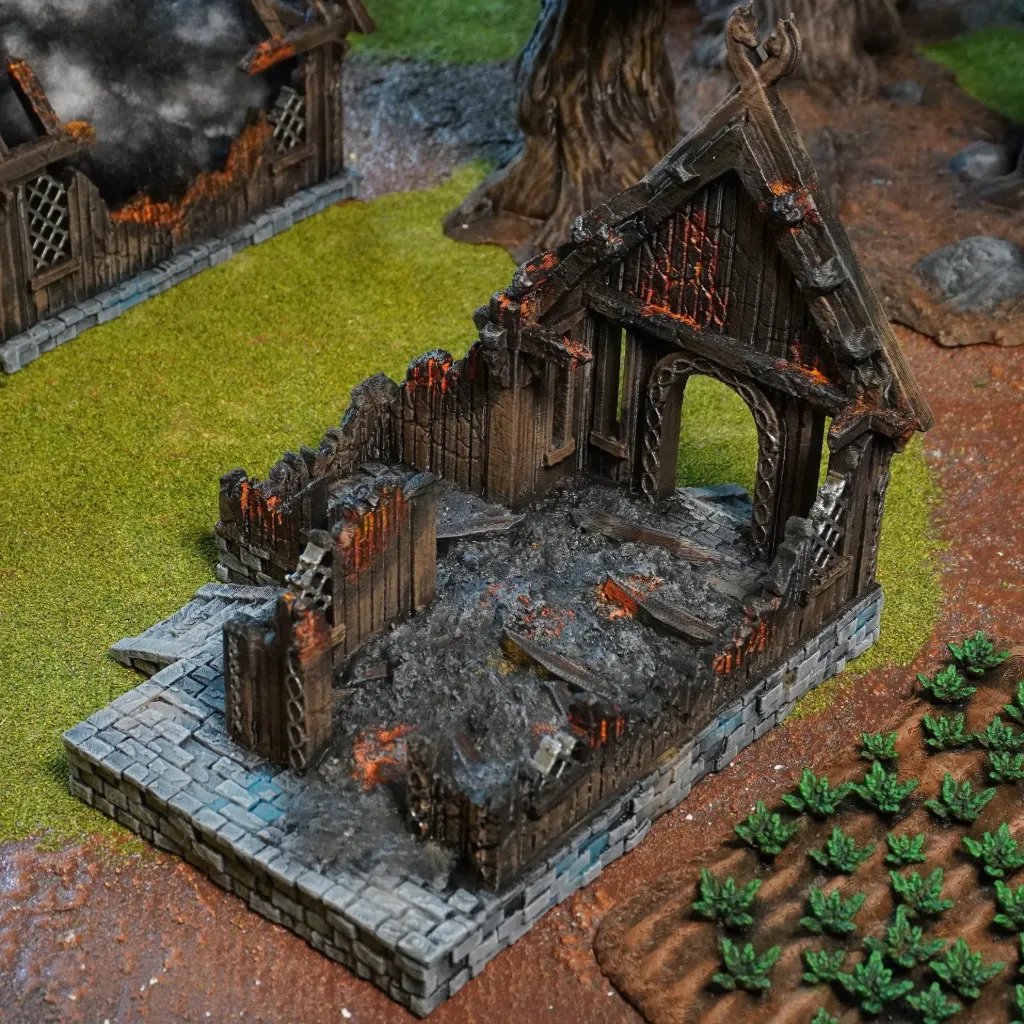 Maison des villageois en ruine